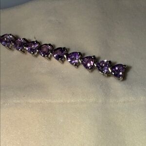 925 Amethyst Heart Brooch - Elegant Women’s Jewelry
